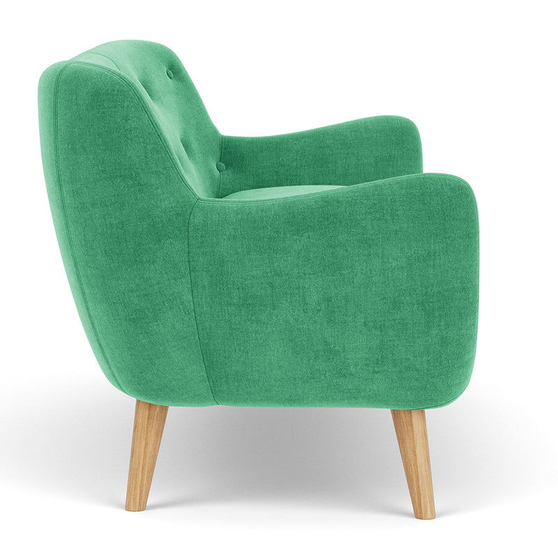 Moss Grass Green Fabric / Oak