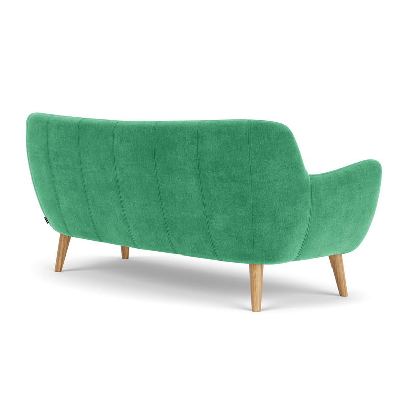 Moss Grass Green Fabric / Oak