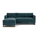 Danny Dust Blue Textured Weave / Dark Walnut