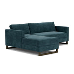 Danny Dust Blue Textured Weave / Dark Walnut