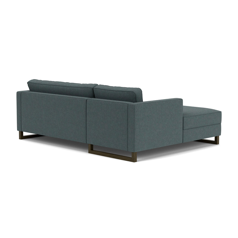 Form Blue Grey Fabric / Dark Walnut