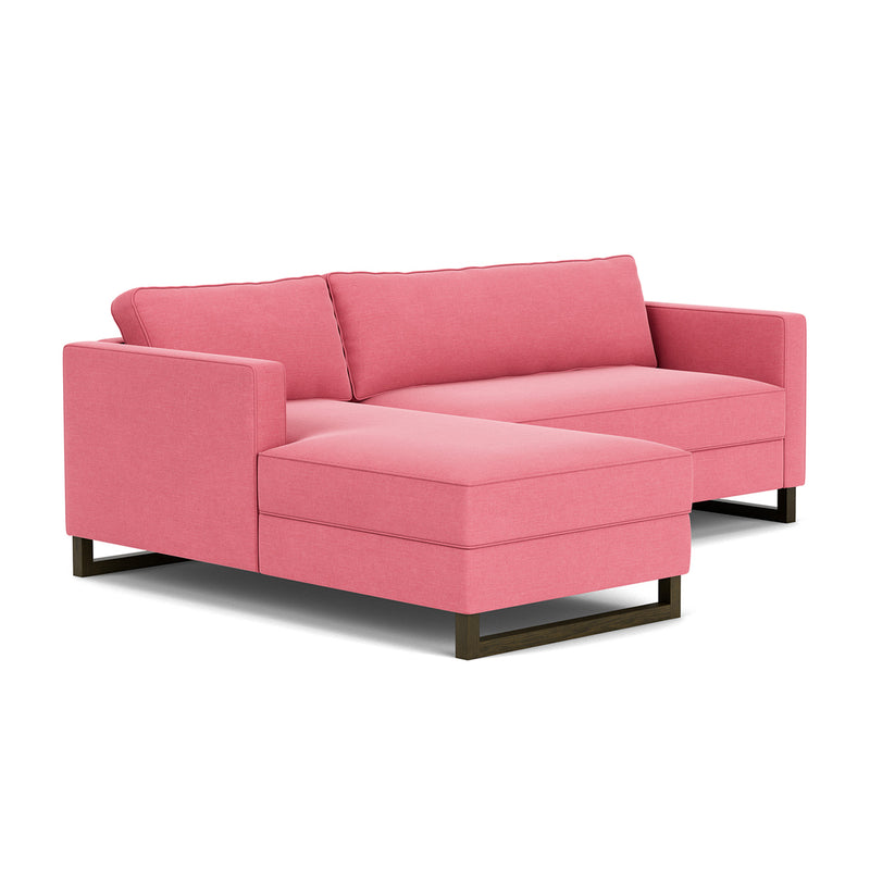 Firenze Bubblegum Fabric / Dark Walnut