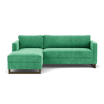 Moss Grass Green Fabric / Dark Walnut