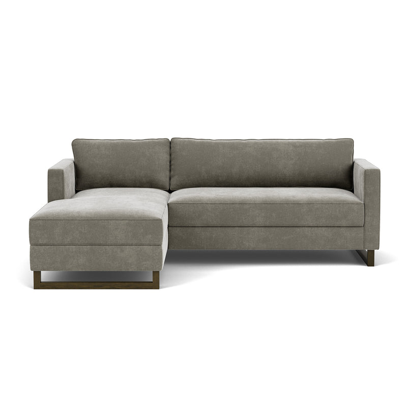 Planet Grey Green Fabric / Dark Walnut