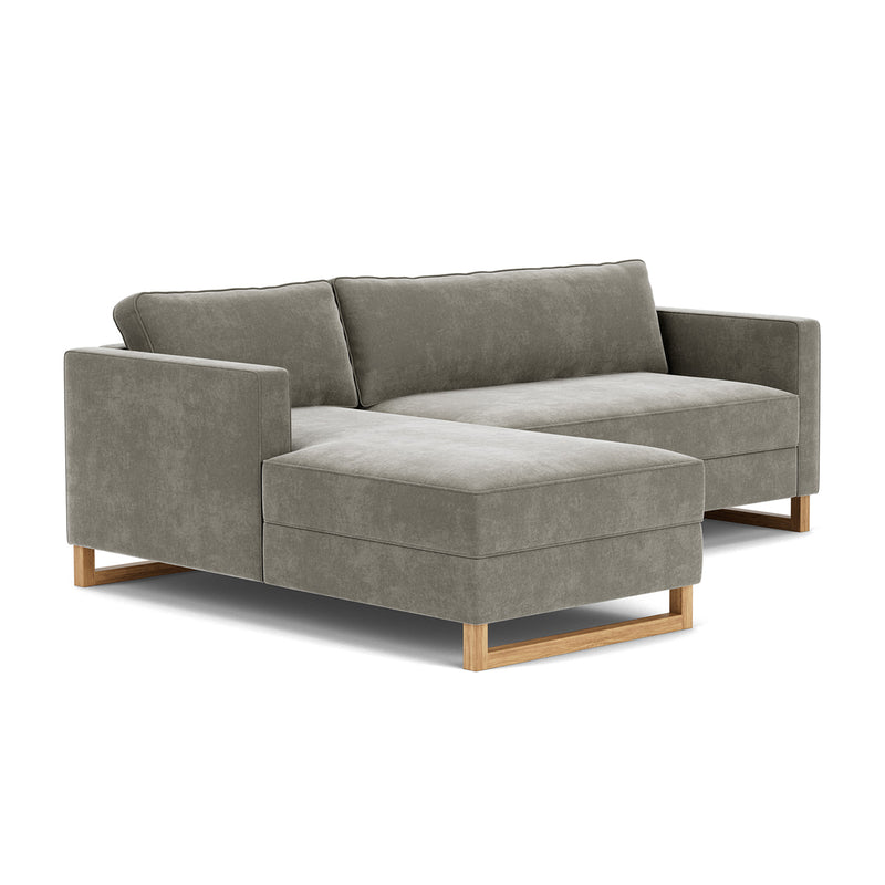 Planet Grey Green Fabric / Oak