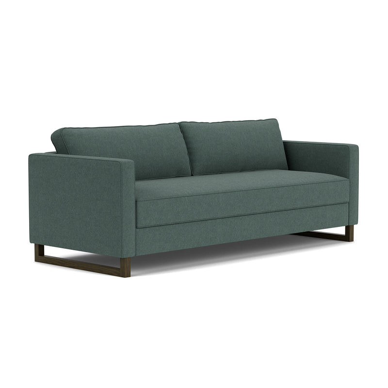 Form Blue Grey Fabric / Dark Walnut