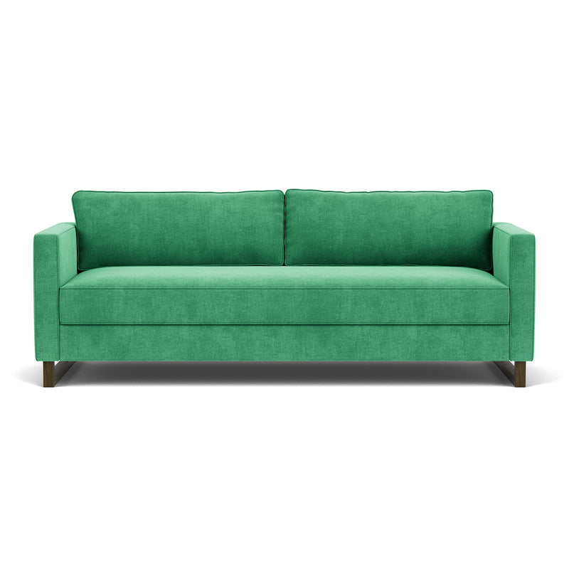 Moss Grass Green Fabric / Dark Walnut
