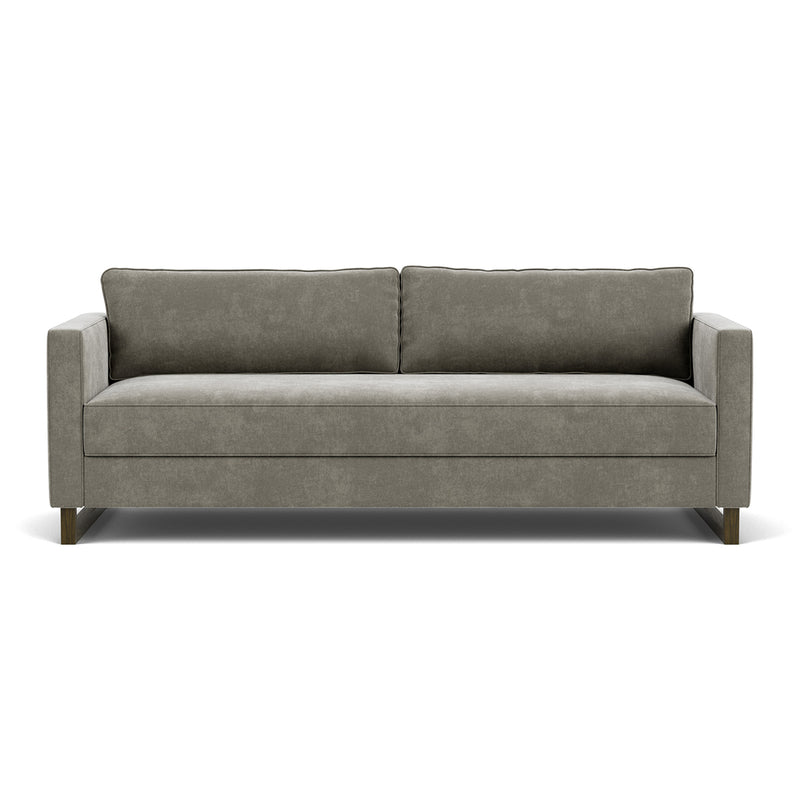 Planet Grey Green Fabric / Dark Walnut