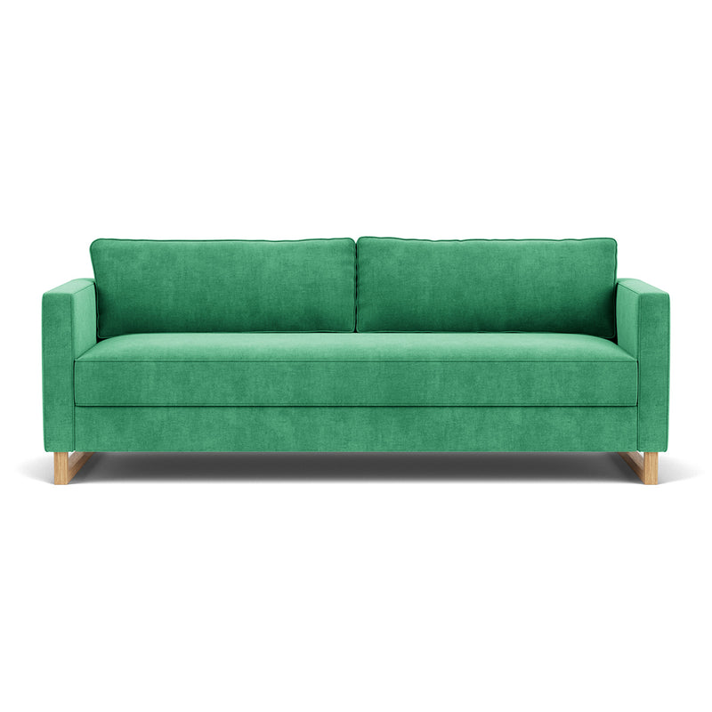 Moss Grass Green Fabric / Oak