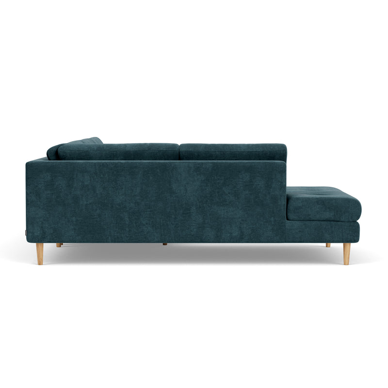 Danny Dust Blue Textured Weave / Oak