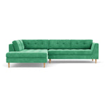 Moss Grass Green Fabric / Oak