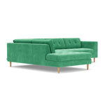 Moss Grass Green Fabric / Oak