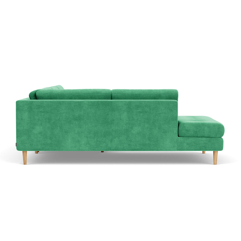 Moss Grass Green Fabric / Oak