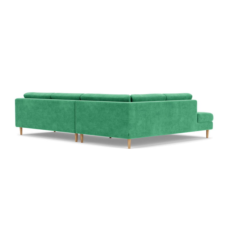 Moss Grass Green Fabric / Oak