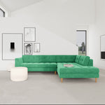 Moss Grass Green Fabric / Oak