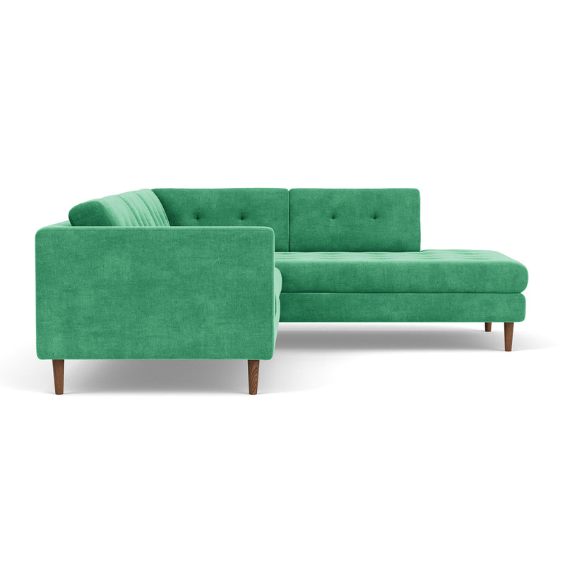 Moss Grass Green Fabric / Walnut Natural