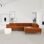 Moss Rust Fabric / Walnut Natural