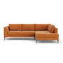 NOA Right Corner Sofa - Danny Amber Textured Weave / Black Metal