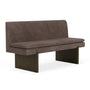Umi Dark Walnut Dining Sofa - Aulla Cacao Textured Weave / Dark Walnut