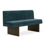Umi Dark Walnut Dining Sofa - Danny Dust Blue Textured Weave / Dark Walnut