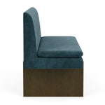 Danny Dust Blue Textured Weave / Dark Walnut