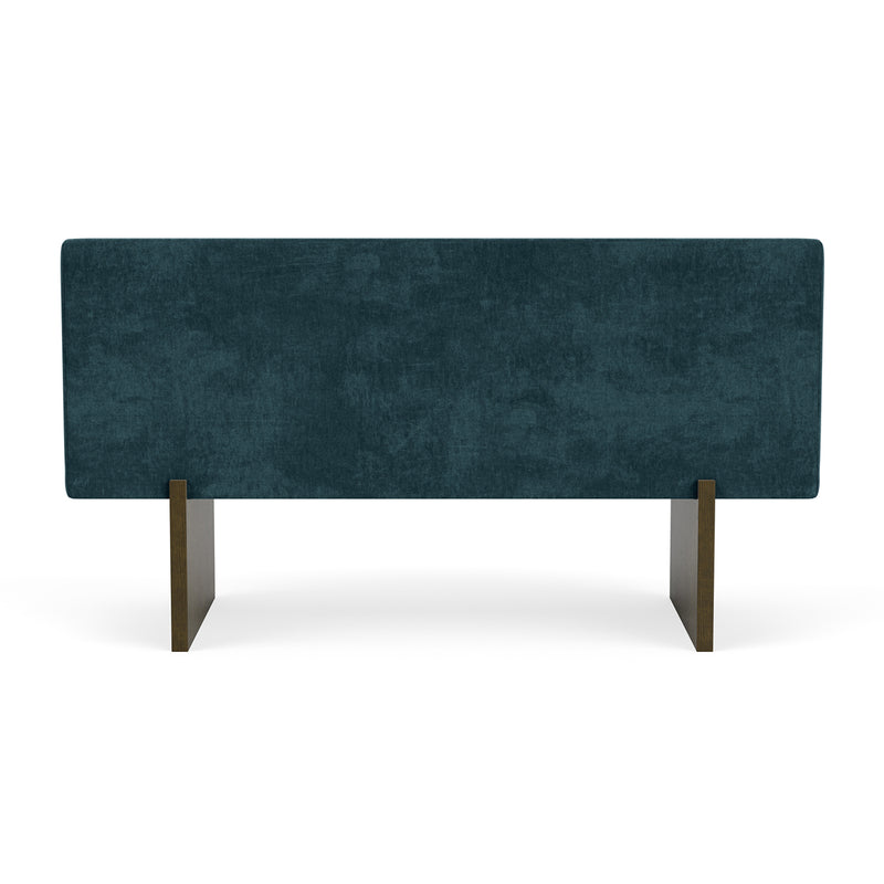 Danny Dust Blue Textured Weave / Dark Walnut