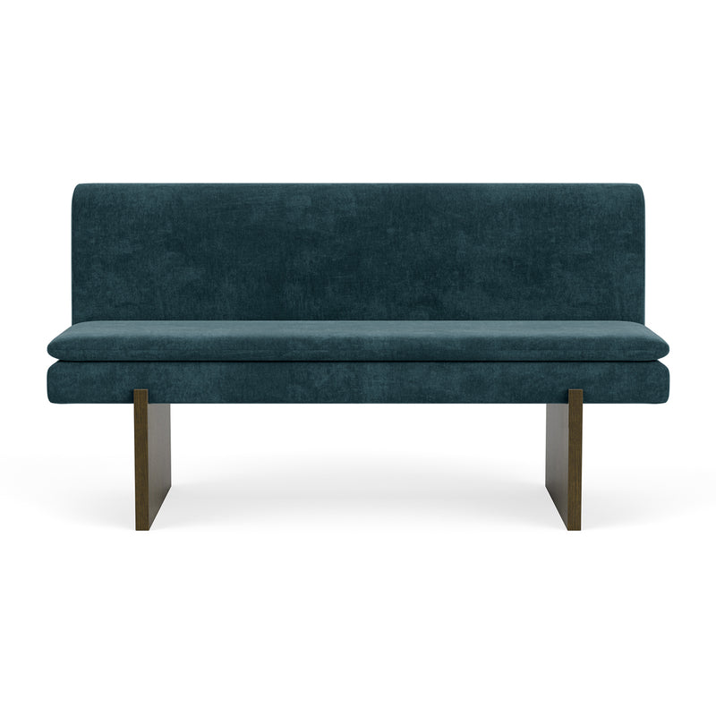 Danny Dust Blue Textured Weave / Dark Walnut