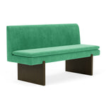 Moss Grass Green Fabric / Dark Walnut