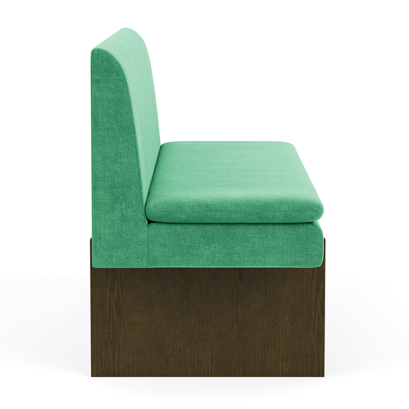 Moss Grass Green Fabric / Dark Walnut