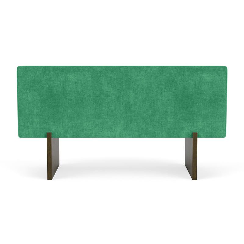 Moss Grass Green Fabric / Dark Walnut