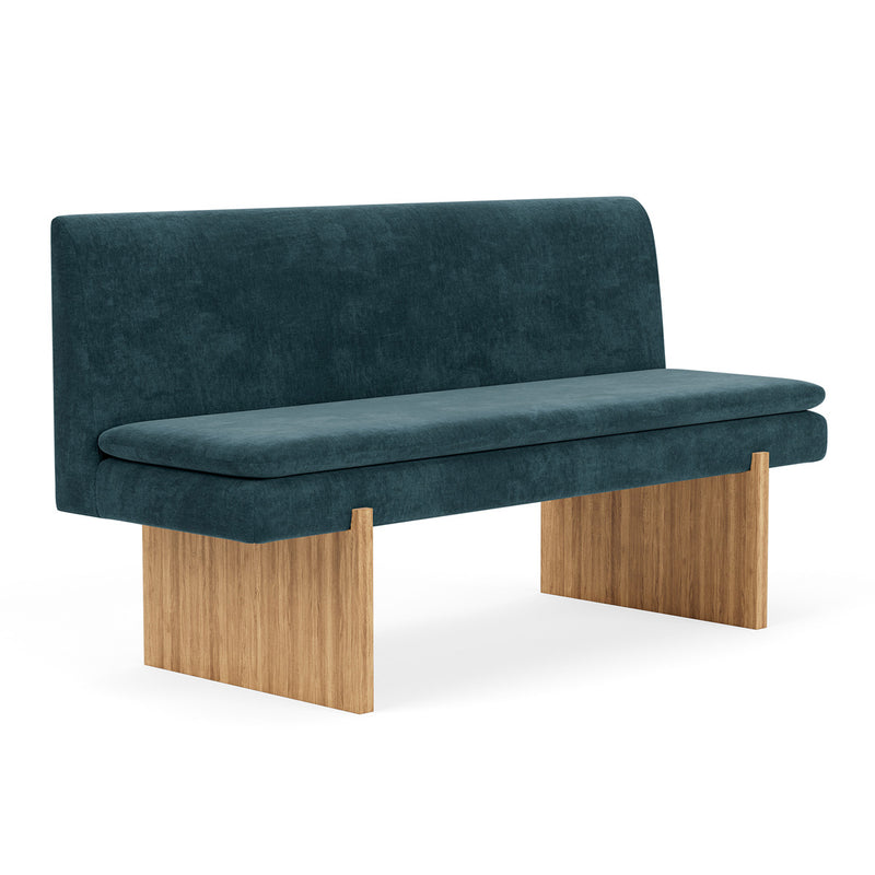 Danny Dust Blue Textured Weave / Oak