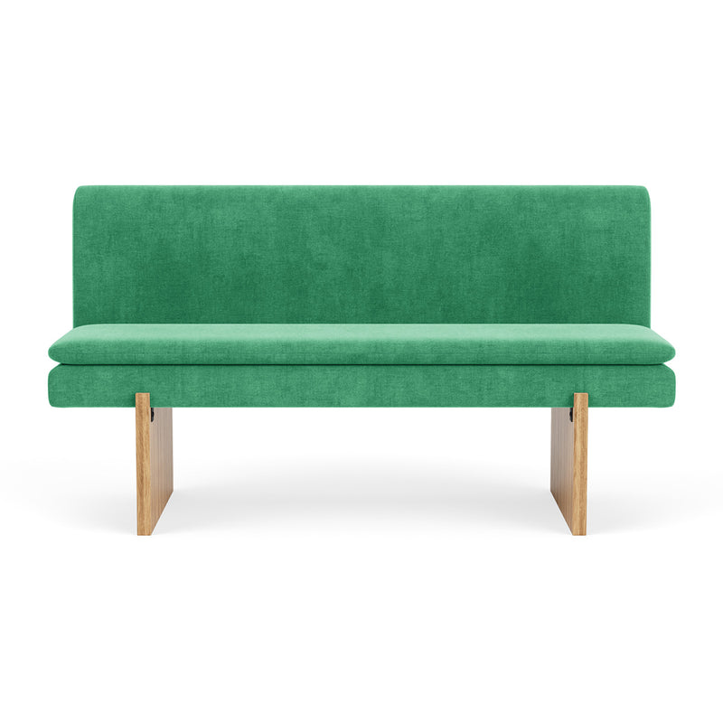 Moss Grass Green Fabric / Oak