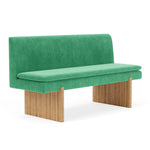 Moss Grass Green Fabric / Oak