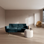 Danny Dust Blue Textured Weave / Dark Walnut