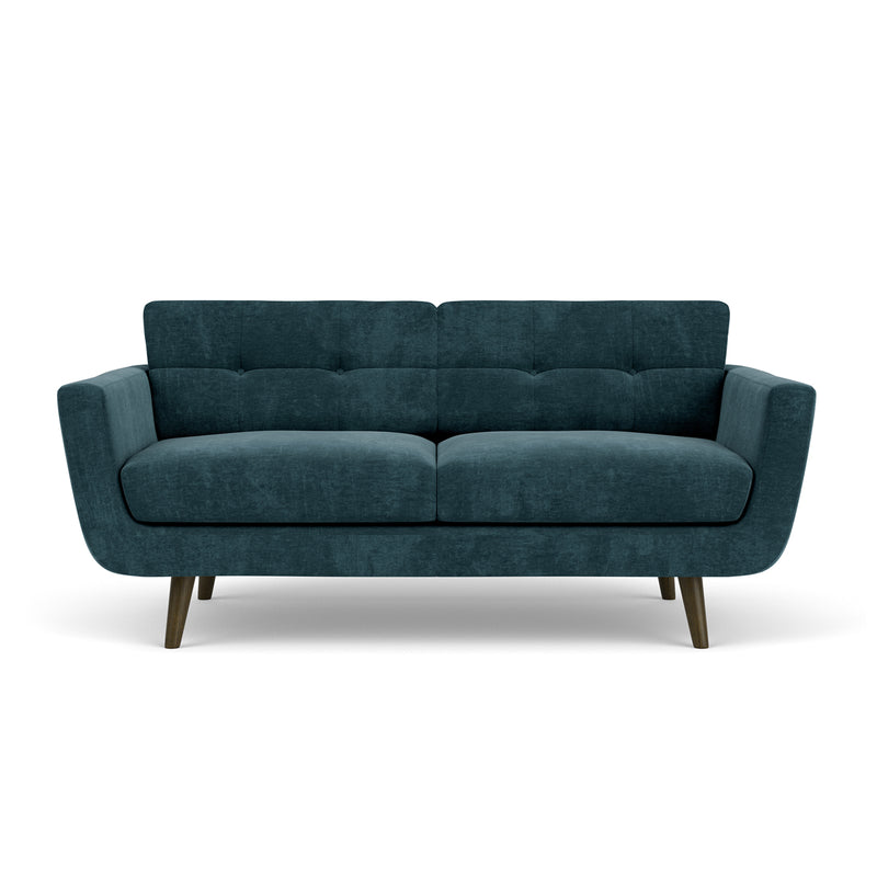Danny Dust Blue Textured Weave / Dark Walnut