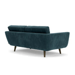 Danny Dust Blue Textured Weave / Dark Walnut