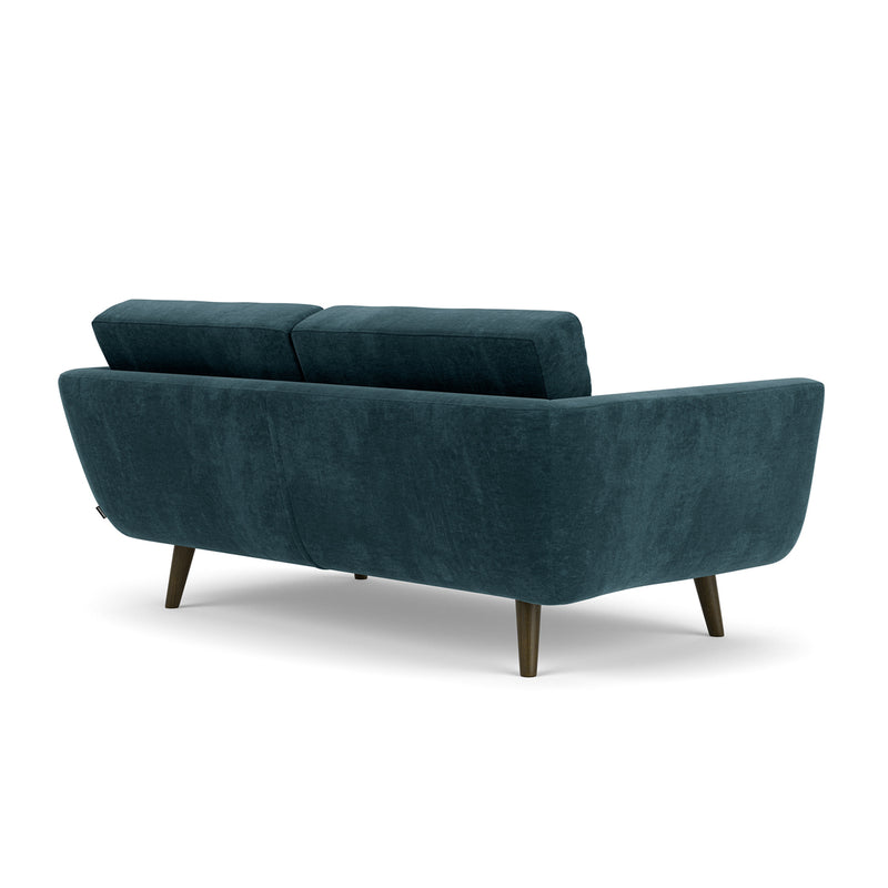 Danny Dust Blue Textured Weave / Dark Walnut