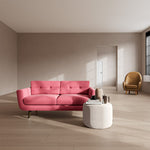 Firenze Bubblegum Fabric / Dark Walnut
