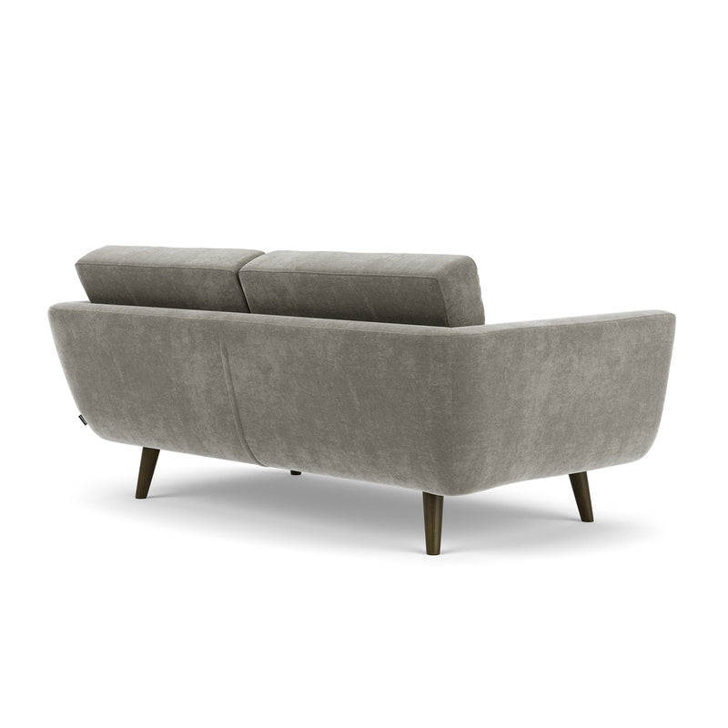Planet Grey Green Fabric / Dark Walnut