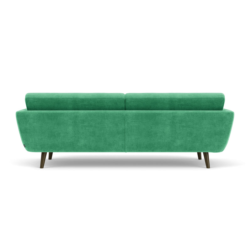 Moss Grass Green Fabric / Dark Walnut