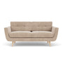 Vera 2 Seater Sofa - Danny Cream Textured Weave / Oak