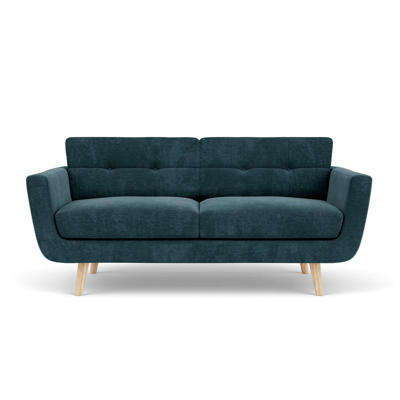 Danny Dust Blue Textured Weave / Oak