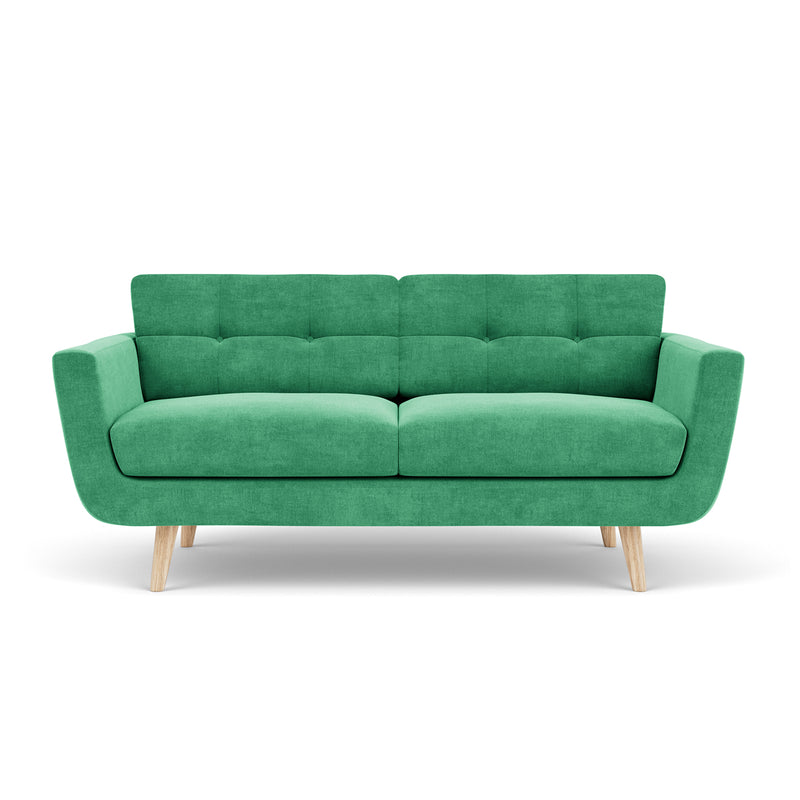 Moss Grass Green Fabric / Oak