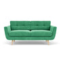 Vera 2 Seater Sofa - Moss Grass Green Fabric / Oak