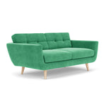 Moss Grass Green Fabric / Oak