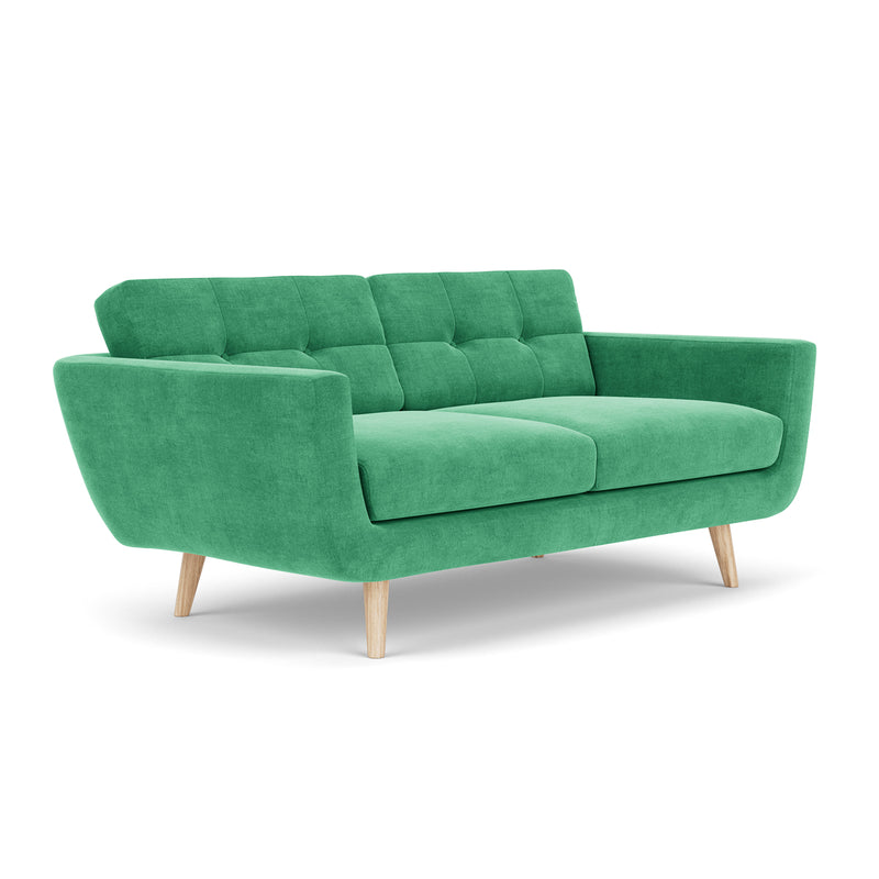 Moss Grass Green Fabric / Oak