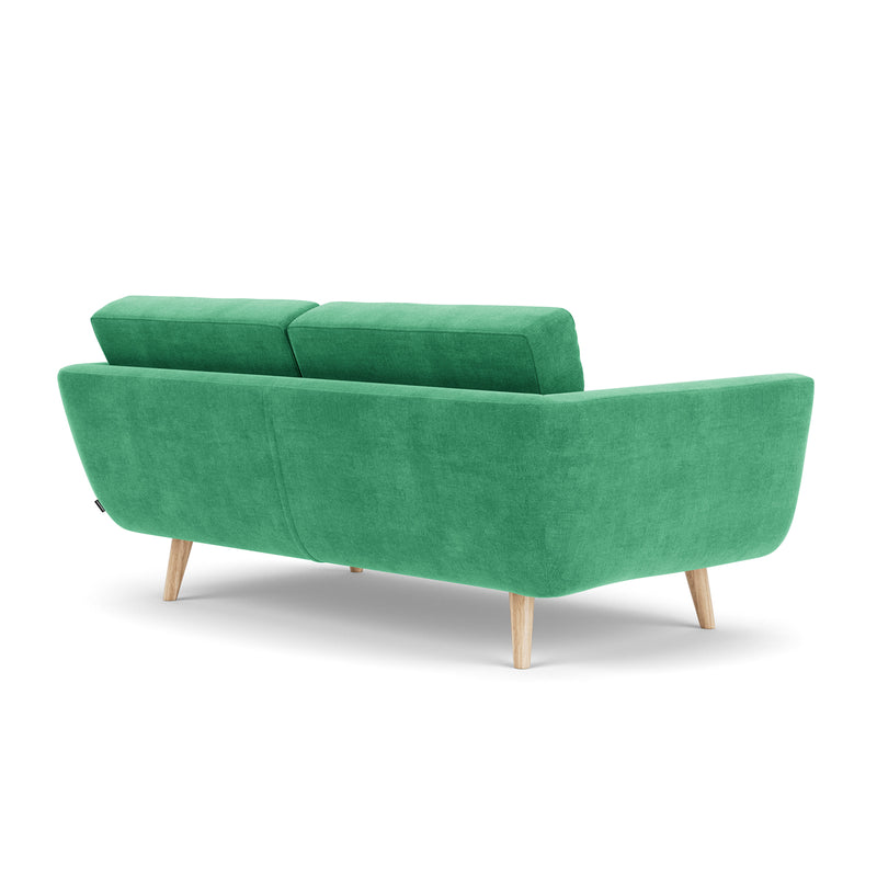 Moss Grass Green Fabric / Oak