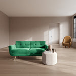 Moss Grass Green Fabric / Oak