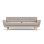 Vera 3 Seater Sofa - Agnes Brown Textured Weave / Oak