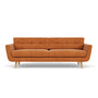 Vera 3 Seater Sofa - Danny Amber Textured Weave / Oak